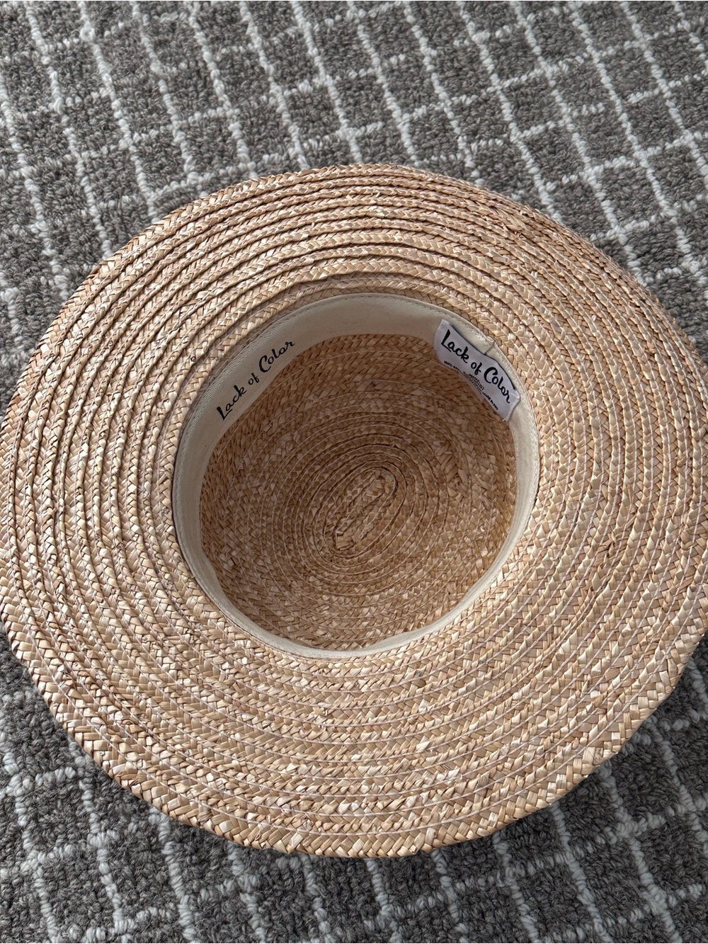 Lack Of Color Natural Straw Sun Hat with Cream Band - Picture 2 of 4